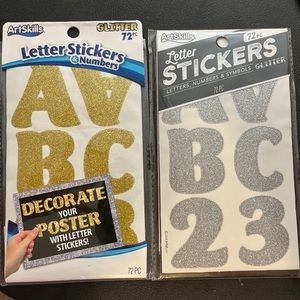 2 x Brand New Poster Stickers Gold and Silver